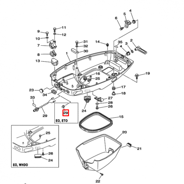 Заглушка отверстия под индикатор в поддон Yamaha 40-50 (6H4-42725-00) (Yamaha)