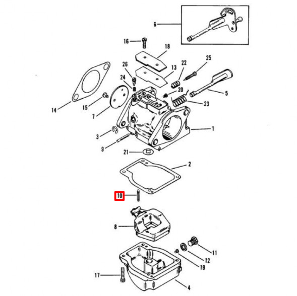 Игла поплавковой камеры карбюратора Mercury 30-115 (1395-9595) (Omax)