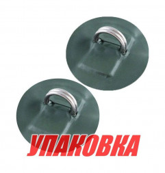Кольцо D-образное двойное, малое, с зеленой накладкой, 2 шт (упаковка из 10 шт.)