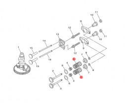 Пружина клапана YAMAHA F2-2,5 HIDEA F5 (F4-01.06.33.07 68D-E2113-00; 6EG-E2113-00) (PREMARINE)