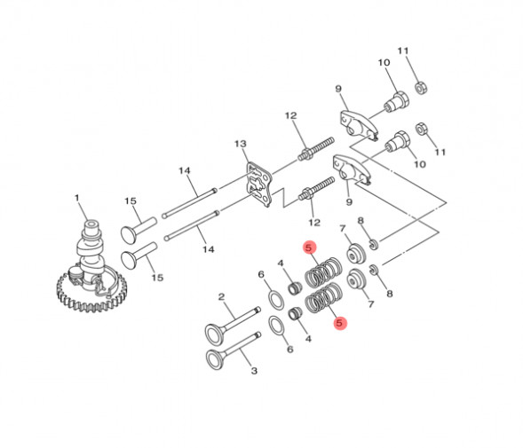 Пружина клапана YAMAHA F2-2,5 HIDEA F5 (F4-01.06.33.07 68D-E2113-00; 6EG-E2113-00) (PREMARINE)