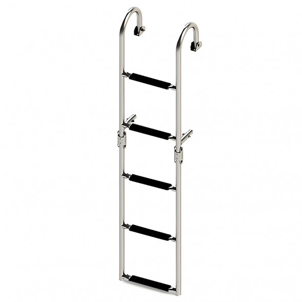 Трап складной с горизонтальным креплением, 5 черных ступени (ширина 270 мм.)