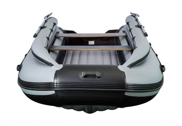 Надувная лодка ПВХ, RiverBoats RB 410 НДНД, ф/б, черно-серый