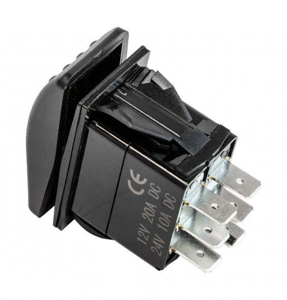 Переключатель трехпозиционный (ON)-OFF-ON 12 В/20А 6Р