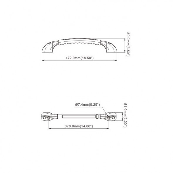 Ручка-поручень SEAFLO 472 мм