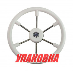 Рулевое колесо LEADER TANEGUM белый обод серебряные спицы д. 360 мм (упаковка из 3 шт.)