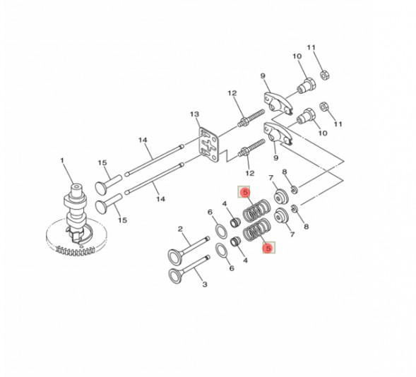 Пружина клапана YAMAHA F4-F6 /F9.9-01.03.00.20 (60R-12113-00; 6EE-E2113-00) (PREMARINE)