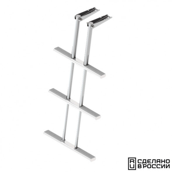 Трап дайверский телескопический складной, 3 белых ступени (ширина 450 мм.)