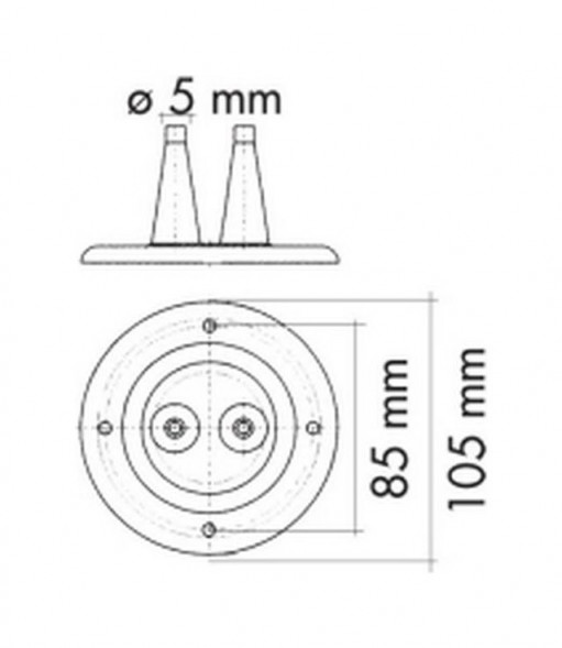 Уплотнитель для 2-х тросов управления черный, д. 105 мм (упаковка из 10 шт.)