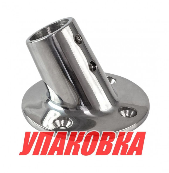 Основание стойки леера (25,4 мм), 60 град, круглое, Marine Rocket (упаковка из 10 шт.)
