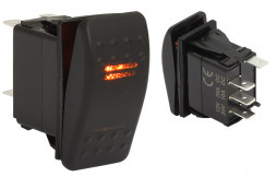 Клавишный выключатель, 2 светодиода, трехпозиционный