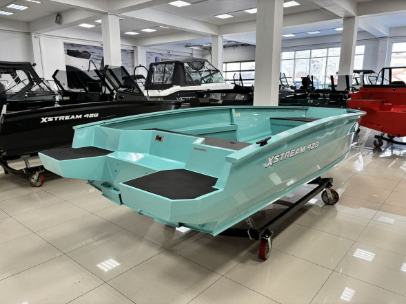 Моторная лодка, Xstream 420 румпель, бирюзовый