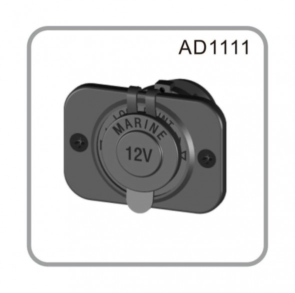 Разъем прикуривателя на панели, врезной, чёрный