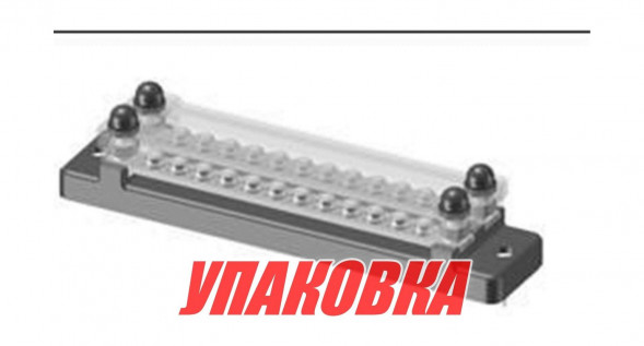 Колодка распределительная электромонтажная с защитной крышкой, 2 планки по 12 контактов (упаковка из 4 шт.)