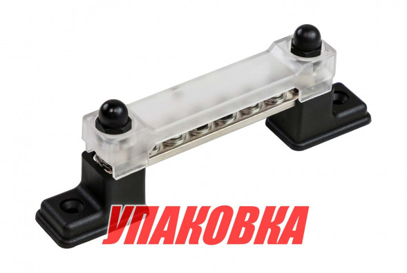 Колодка распределительная электромонтажная с защитной крышкой, 6 контактов (упаковка из 2 шт.)