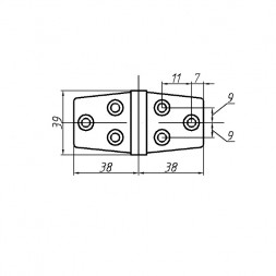 Петля неразъемная 76х43х2мм SUNFINE