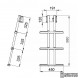 Трап дайверский телескопический быстросъемный, 3 серых ступени (ширина 450мм.)