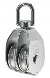 Блок двушкивный с вертлюгом &quot;Мореман&quot;, 50 мм