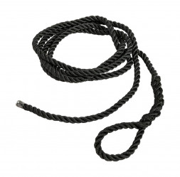 Веревка из полиэстера с огонами для крепления кранца, d6 мм, L1,5 м, цвет черный