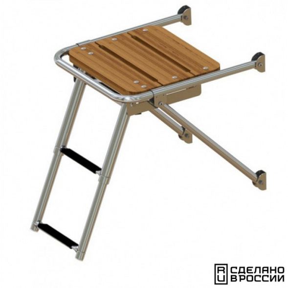 Платформа кормовая с трапом 2 ступени черные