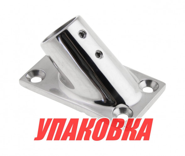 Основание стойки леера (22,2 мм), 45 град, прямоугольное, Marine Rocket (упаковка из 10 шт.)
