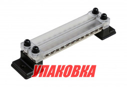 Колодка распределительная электромонтажная с защитной крышкой, 2 планки по 12 контактов (упаковка из 2 шт.)