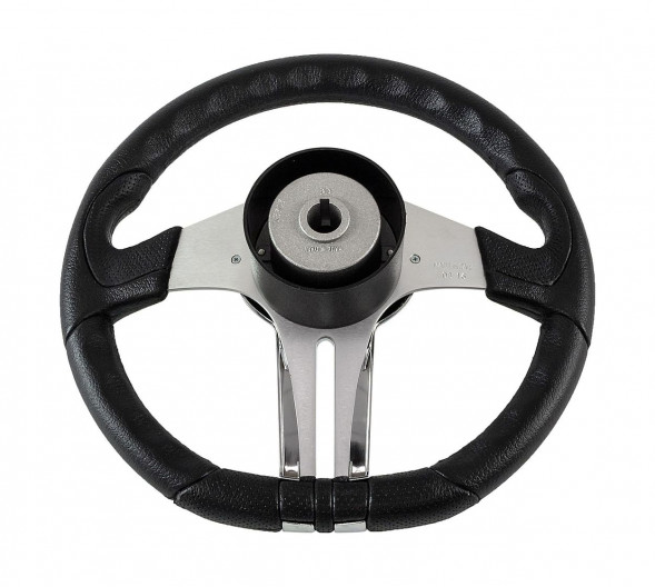 Рулевое колесо BALTIC обод черный, спицы серебряные д. 320 мм