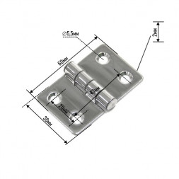 Петля неразъемная 60х38х2мм SUNFINE
