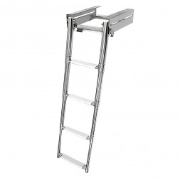 Трап телескопический выдвижной с фиксирующим механизмом, 4 белых ступени (ширина 294 мм.)