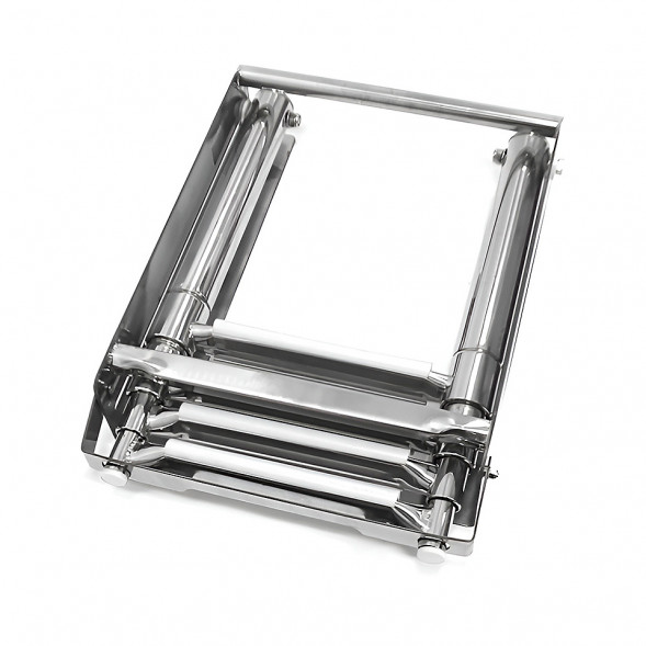 Трап телескопический выдвижной с фиксирующим механизмом, 4 белых ступени (ширина 294 мм.)