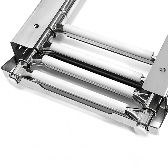 Трап телескопический выдвижной с фиксирующим механизмом, 4 белых ступени (ширина 294 мм.)