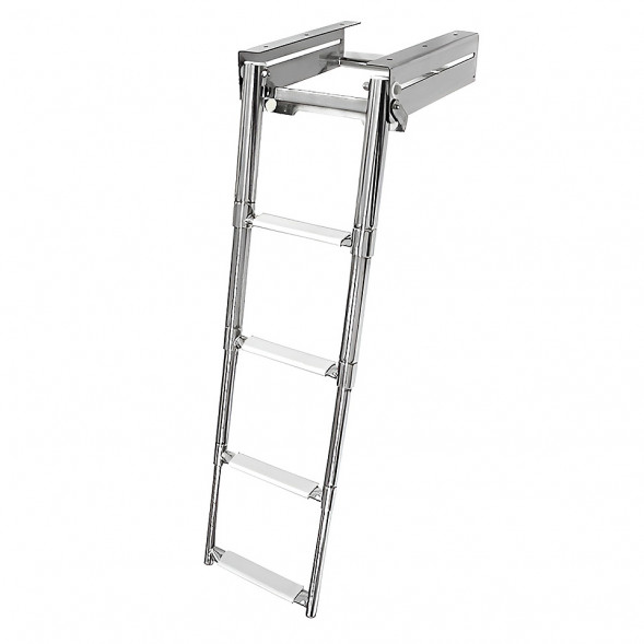 Трап телескопический выдвижной с фиксирующим механизмом, 4 белых ступени (ширина 294 мм.)