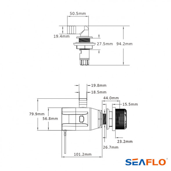 Насос аэратор встраиваемый 600GPH 13F Series 12В (комплект)