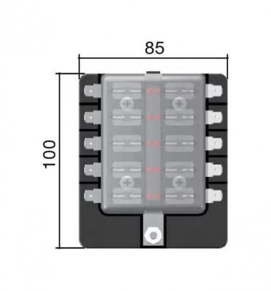 Блок на 10 предохранителей с индикацией исправности предохранителя, Marine Rocket (упаковка из 4 шт.)