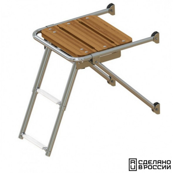 Платформа кормовая с трапом 2 ступени белые