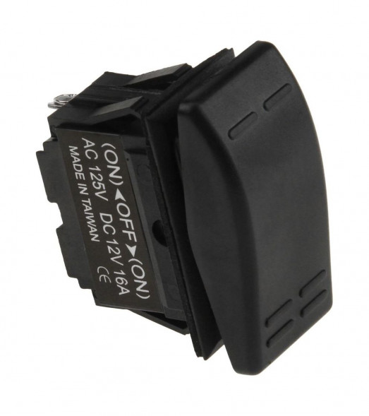Переключатель трехпозиционный (ON)-OFF-(ON) 12 В/16А 3Р без фиксации (упаковка из 25 шт.)