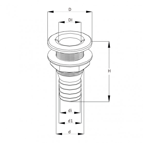 Патрубок водосброса SeaFlo 19 мм, чёрный