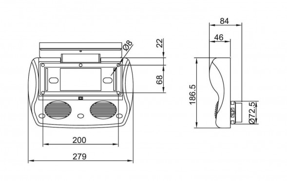 Крышка влагозащищенная для магнитофона со встроенными 3' динамиками (упаковка из 12 шт.)