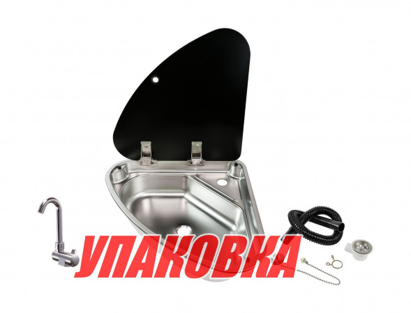 Мойка угловая левая с краном и сливом (комплект MR610LS1), Marine Rocket
