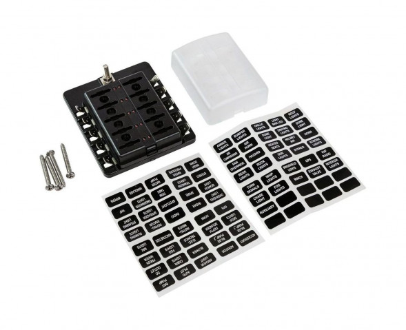 Блок на 10 предохранителей с индикацией исправности предохранителя, Marine Rocket (упаковка из 10 шт.)