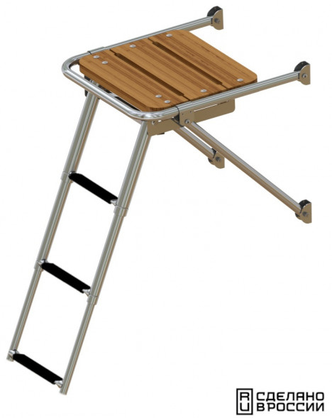 Платформа кормовая с трапом 3 ступени черные