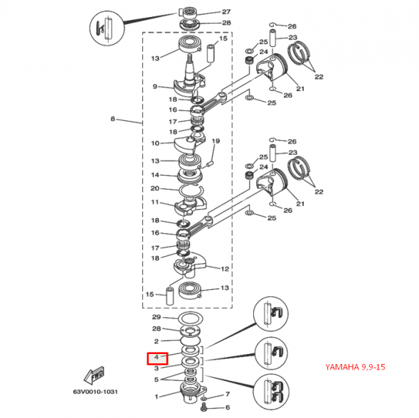 Сальник Yamaha (93102-25M44; 93102-25M48) (25x38x7) (WUHU)