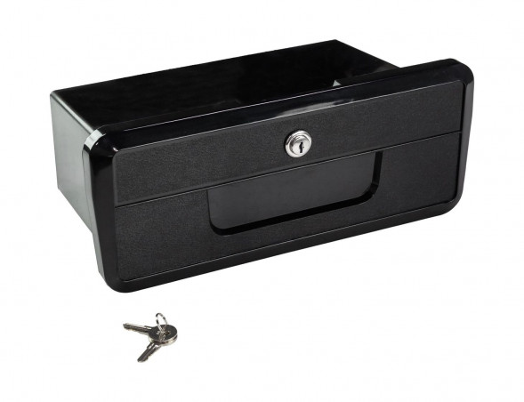 Ящик для мелочей врезной, с замком, черный