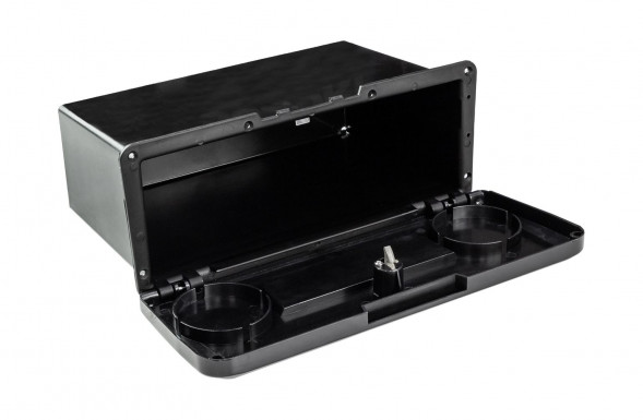 Ящик для мелочей врезной, с замком, черный