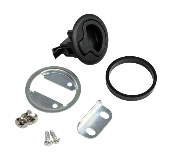 Ручка для люка врезная, утапливаемая, черная, 38мм (упаковка из 10 шт.)