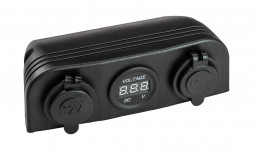 Панель с USB-разъемом 5в 2.1А, прикуривателем и вольтметром