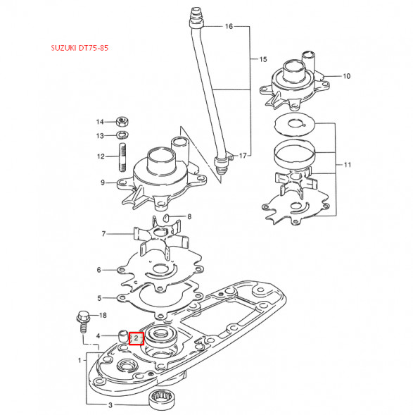 Сальник редуктора Suzuki DT 75-85  (09282-20008) (20x32x5) (Osaka)