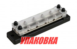 Колодка распределительная электромонтажная с защитной крышкой, 2 планки по 4 контакта (упаковка из 2 шт.)