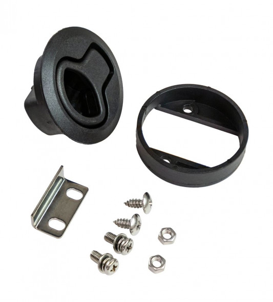 Ручка для люка врезная, утапливаемая, черная, 61мм (упаковка из 10 шт.)