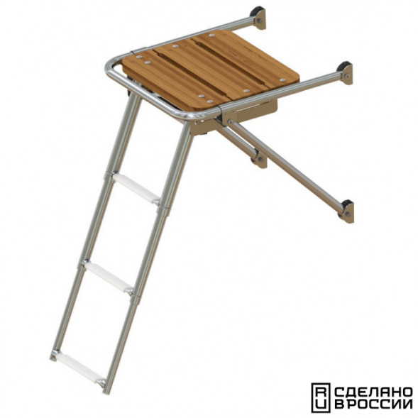 Платформа кормовая с трапом 3 ступени белые